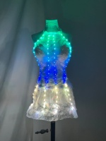 Combinaison courte à plumes lumineuses LED RGB, body à plumes lumineuses pour femmes, costume de festival rave, tenue de club lumineuse