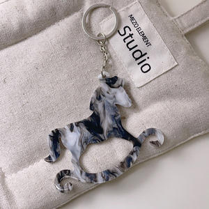 Cartoon Cute New Creative Animal Horse Keychain <b>Bag</b> Car Key Charm Accessory Acrylic Durable Eco-Friendly Wholesale - Product Image 4