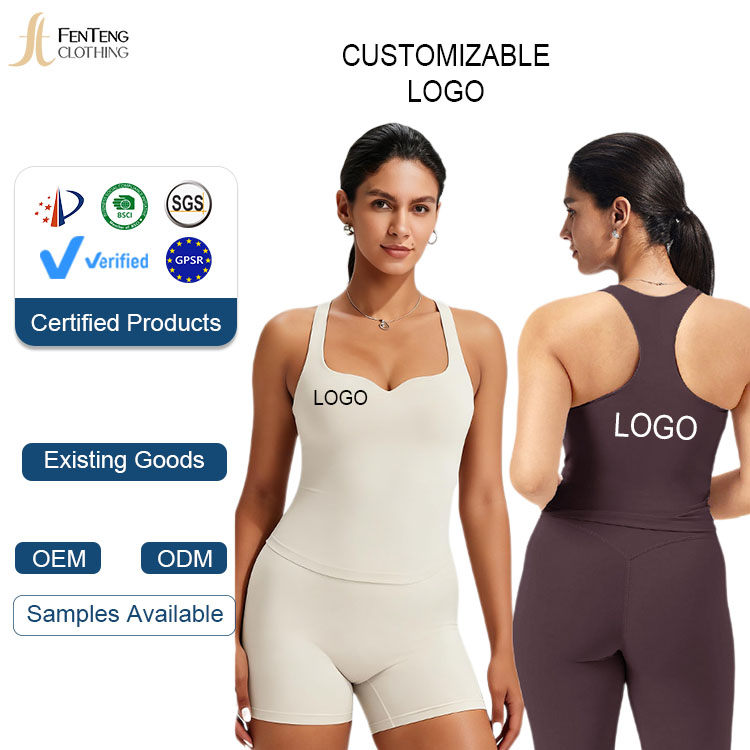 Under Lulu Custom Women's Breathable Brushed Spandex/Nylon Tank Top Yoga Vest with Push-Up Chest Support for Running Fitness