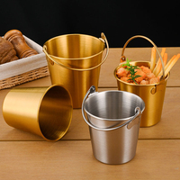 Seau à glace en acier inoxydable 304 de qualité alimentaire, style coréen, pour bière, vin, snacks, frites, fêtes et bars