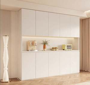 Armoire haute intégrée murale minimaliste moderne pour la cuisine, la salle à manger et le salon, pour le stockage du vin et du thé - Product Image 2