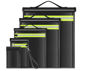 Sacs Faraday anti-EMP (émission électromagnétique) pour ordinateurs portables, tablettes, téléphones, clés de voiture, avec poignée et bande réfléchissante, lot de 5 - Product Image 1