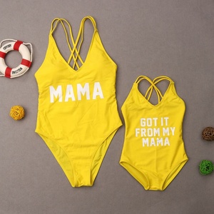 Toptan özel tasarım popüler düz renk anne ve kızı mayo küçük kız <span class=keywords><strong>Bikini</strong></span> Beaching çocuk mayo giymek - Product Image 6