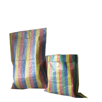 Fabricant de bandes colorées personnalisées polypropylène mini petit sac pp tissé sac à provisions avec poignée découpée en D à vendre