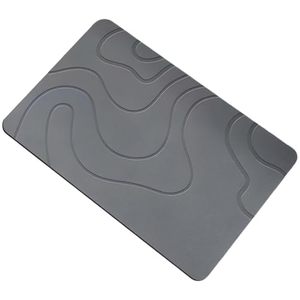 Tapis de séchage rapide en diatomite gris foncé, absorbant l'eau instantanément, écologique, pour salle de bain et comptoir de cuisine - Product Image 1