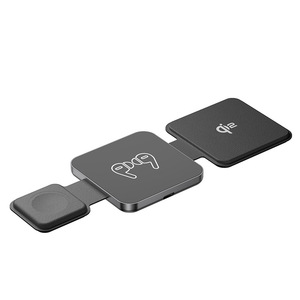 Chargeur sans fil ILEPO 3 en 1 Qi2 15W, chargeur de bureau pliable magnétique en alliage d'aluminium pour écouteurs avec lampe - Product Image 3