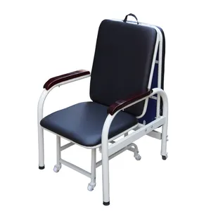 Movable Portable Foldable Hospital Recliner Chair Bed Accompany Chair Bed For Sale