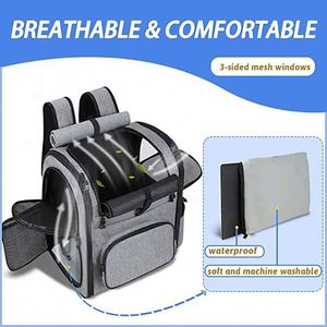 Free Sample Breathable Airline Approved Spacious Waterproof Transparent Bag Bubble Mesh Pet Carrier <b>Backpack</b> for <b>cats</b> and dogs - Product Image 6