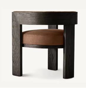 FERLY Customizable Modern Premium Black Oak Soild Wooden <strong>Round</strong> <strong>Dining</strong> <strong>Table</strong> Armchair <strong>Dining</strong> <strong>Set</strong> <strong>for</strong> <strong>4</strong> Seats - Product Image 6