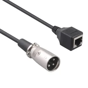 ชาย XLR 3Pin ถึง RJ45หญิง LAN อะแดปเตอร์เครือข่าย Xlr สายเคเบิล