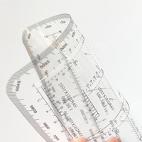 Regla de Coordenadas Cuadrada Transparente de Plástico UTM/MGRS de 10 cm, Escalas 1:25000/50000/63,360, Grosor de 0,3 mm, para Mapas de Exterior Personalizados