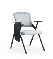 Chaise de formation ergonomique moderne pliable en alliage d'aluminium avec tablette d'écriture - Chaise de conférence exécutive réglable pour la maison