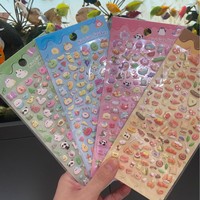 Mignon mini autocollants gonflés japonais coréen dessin animé Animal Panda chat lapin chien auto-adhésif 3D bulle autocollant feuille