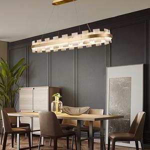 现代轻奢华雪花石膏大理石圆形吊灯餐厅Led吊灯 - Product Image 6