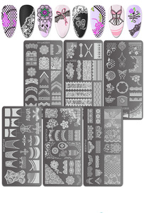 Placa de Estampado de Uñas con Borde de Encaje, Plantilla de Acero Inoxidable para Transferencia de Diseños de Uñas, Herramienta de Diseño de Patrones 3D - Product Image 2