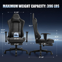 Chaise de jeu noir pas cher livraison gratuite accoudoir 2d chaise de jeu de course oreiller lombaire ergonomique inclinable silla avec repose-pieds