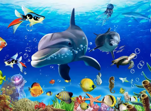 Monde sous-marin 3D <span class=keywords><strong>Aquarium</strong></span> décoration murale papier peint peintures murales impression - Product Image 5