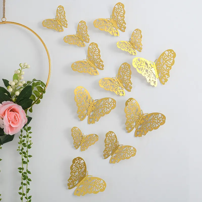 Nouveau bouquet papillon décoration magasin de fleurs fournitures de fête pvc papillon tridimensionnel