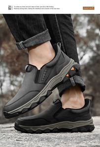 Mocassins Chunky Décontractés Haut de Gamme pour Hommes 2026 en Cuir Véritable Faits Main, à Enfiler, avec Motif Géométrique Rembourré et Semelle en Caoutchouc Anti-Taches - Product Image 5
