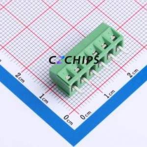 DB125-3.81-6P-GN-S Screw Terminal Block Through hole Component (THT),P=3.81mm Connector 1x6P 3.81mm Green Through Hole - Product Image 2