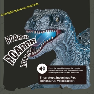 Vente en gros de modèles de jouets dinosaures télécommandés pour enfants, jouets animaux Velociraptor, articulations mobiles simulées - Product Image 5