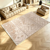 Tapis moderne 3D sur mesure, noué à la main, à poils longs et moelleux, couleur unie, avec envers enduit de PVC, pour adolescents, maison, exercice, voiture