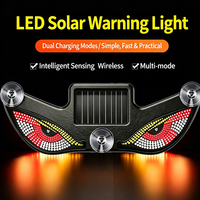 Nouvelle Lampe de Signalisation Solaire pour Voiture Demon's Eye, Lampe Stroboscopique LED à Double Chargement Type-C 9W, Détection Intelligente, Ventouse Sans Fil, Décoration