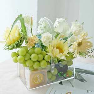 Giỏ Hoa Có Tay Cầm Giỏ Nhựa Đựng Đồ OEM Giỏ Hoa <span class=keywords><strong>Acrylic</strong></span> Chất Liệu Sinh Thái Trong Suốt Đặc Trưng - Product Image 3