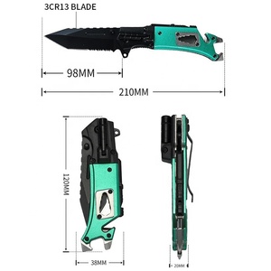 Kit <span class=keywords><strong>de</strong></span> Supervivencia Multiherramienta 9 <span class=keywords><strong>en</strong></span> 1, Encendedor <span class=keywords><strong>de</strong></span> Fuego, Silbato <span class=keywords><strong>de</strong></span> <span class=keywords><strong>Emergencia</strong></span>, Rompecristales, Cuchillo <span class=keywords><strong>de</strong></span> Supervivencia Táctico LED para Caza - Product Image 6