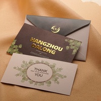 Ensemble d'enveloppes en carton écologiques personnalisées avec estampage à chaud sur papier offset, carte de remerciement personnalisée en couleur