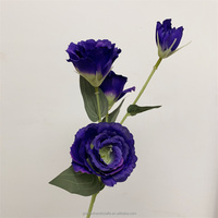 Fleurs artificielles violettes QSLH-CF284 4 têtes gentiane des prairies Lisianthus artificielles fleurs en vrac pour arrangement floral