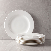 Vaisselle de banquet pour hôtel, assiette à dîner, vaisselle de restaurant, vaisselle en porcelaine, assiettes en céramique blanches bon marché, logo personnalisé