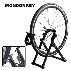IRONDONKEY Support de réparation pliable pour vélo électrique de montagne Correcteur de <span class=keywords><strong>roue</strong></span> 45 # Acier à haute teneur en carbone noir argenté - Product Image 6