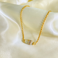 Collier Pendentif Géométrique Irrégulier en Pierre Naturelle Plaqué Or en Acier Inoxydable pour Femme - Joyas De Acero Inoxidable Al Por Mayor