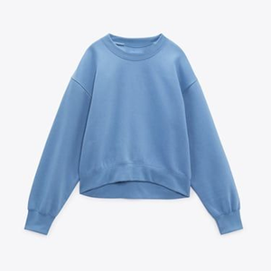 Wholesale Ladies <b>Sweatshirt</b> Soft Cotton Blend Crew Neck <b>Long</b> Sleeve Casual Women <b>Sweatshirt</b> for Daily Wear Supplier for Casual - Product Image 1