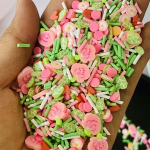 50g plastique fleur de pêcher polymère argile tranches feuille mixte marguerite arrose confettis Slime charges Nail Art fleur artificielle - Product Image 1