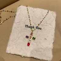 Colliers pendentifs croix en zircon coloré exquis pour femmes, en acier inoxydable, bijoux de luxe religieux, ras-de-cou tendance pour fêtes