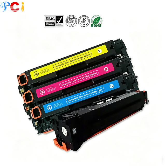 PCI Color Toner Cartridge CE320A CE320 CE321A CE322A CE323A 128A Compatible Printer Cartridge for HP Color LaserJet CP1525n