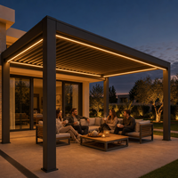 Auvent de toit automatique, abri solaire pour jardin et cour, pergola bioclimatique sans lamelles
