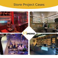 SIMEINO XMN Bar-1800 Custom 1.8m Hitam Stainless Steel Multi-Stasiun Meja Bar Bawah Counter Pulau Tengah untuk Layanan Koktail/Minuman