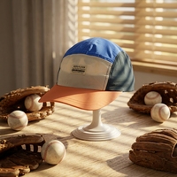Casquette de baseball unisexe pour enfants, en nylon imperméable et respirant, 5 panneaux, style Oxford, haute qualité, vente en gros, collection printemps
