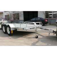 Remorque utilitaire de haute qualité de 5 tonnes, remorque à double essieu avec frein électrique, déchargement sans basculement pour le transport de tracteurs et de chariots élévateurs