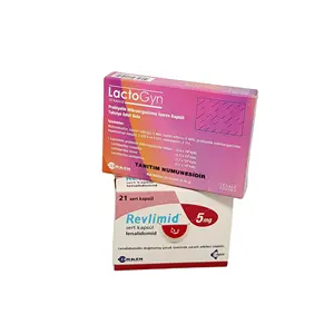 Cardboard Box For Medicine Packaging With Front Ear And Perforation With Special Design For The Product