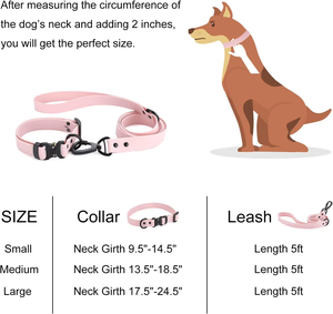 Conjunto de <span class=keywords><strong>Collar</strong></span> y Correa para Perro NiBao, de PVC Impermeable, con Hebilla de Liberación Rápida Ajustable, Color Personalizado - Product Image 5