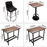 Meubles de restaurant de luxe modernes, tabourets de bar en métal, table et chaises en bois massif en cuir nordique pour bar, boîte de nuit