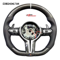 Volant sport en fibre de carbone avec 3 branches et poignée de 40 mm en cuir rouge Zhongtan, remplacement pour E60 F15 F90