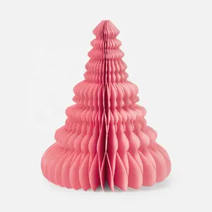 Eco-friendly 120gsm Paper Christmas Tree Honeycomb Ornaments With Magnet For Xmas Festival Home Decoration