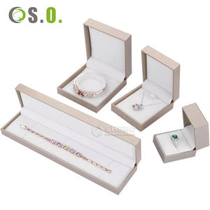 Custom Logo Green Paper PU Leather Packaging <b>Box</b> Modern Square Style for Velvet Jewellery Necklace Gift Pendant <b>Ring</b> Bracelet - Product Image 2