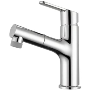 Grifo de Lavabo Moderno Monomando con Rociador Extraíble, Válvula Cerámica, Montaje en Cubierta, Un Solo Orificio 5.0-6.9in - Product Image 2