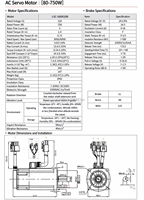 Kit de servomoteur AC triphasé 750W avec bride de 80mm et freins, système de mouvement linéaire à couple élevé pour machine de fraisage CNC